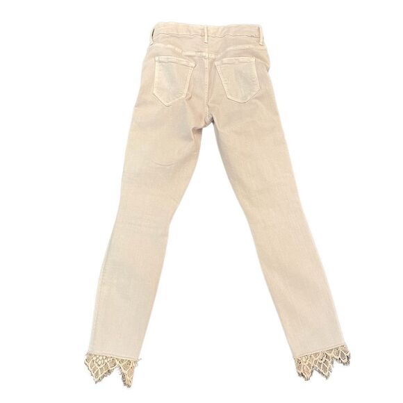 Mother Jeans High-Waisted Looker Dagger Ankle Fray Blush Women's 25 Light Pink - Picture 6 of 16